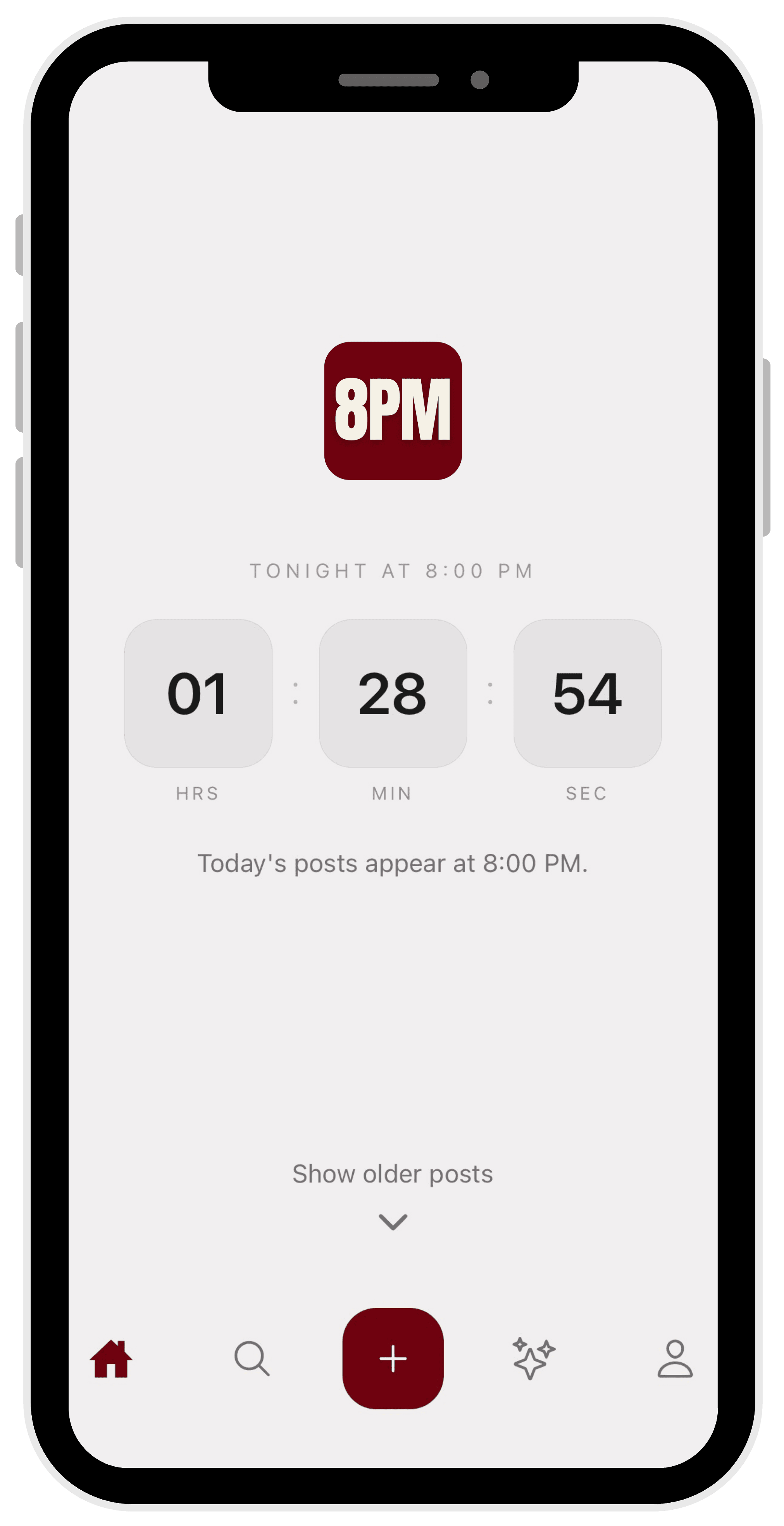 8PM app mockup